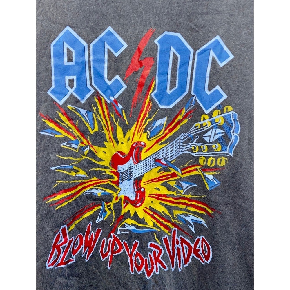 Americanino AC/DC Blow Up Your Video Graphic Tee Mens Medium Charcoal Gray Rock‎